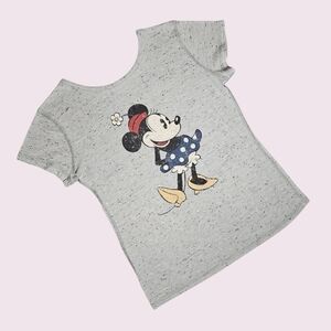 Disney Girl's Gray Tee With Minnie Mouse Size Med 7/8